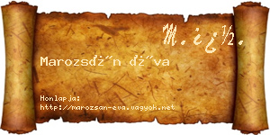 Marozsán Éva névjegykártya