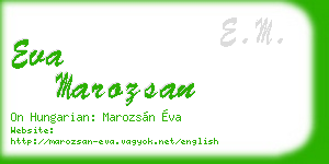 eva marozsan business card