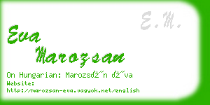 eva marozsan business card